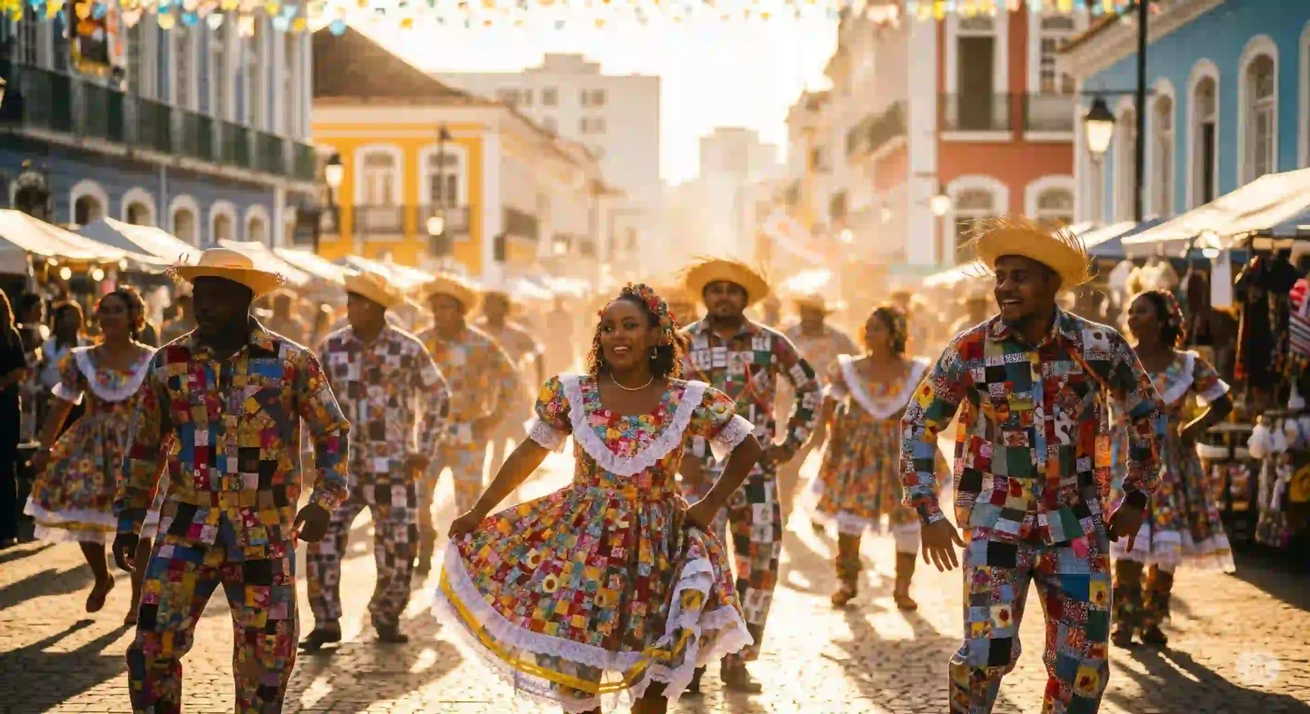Foto de uma festa juninha numa cidade do Nordeste como Fortaleza perto do Refúgio Hostel Fortaleza & Pousada